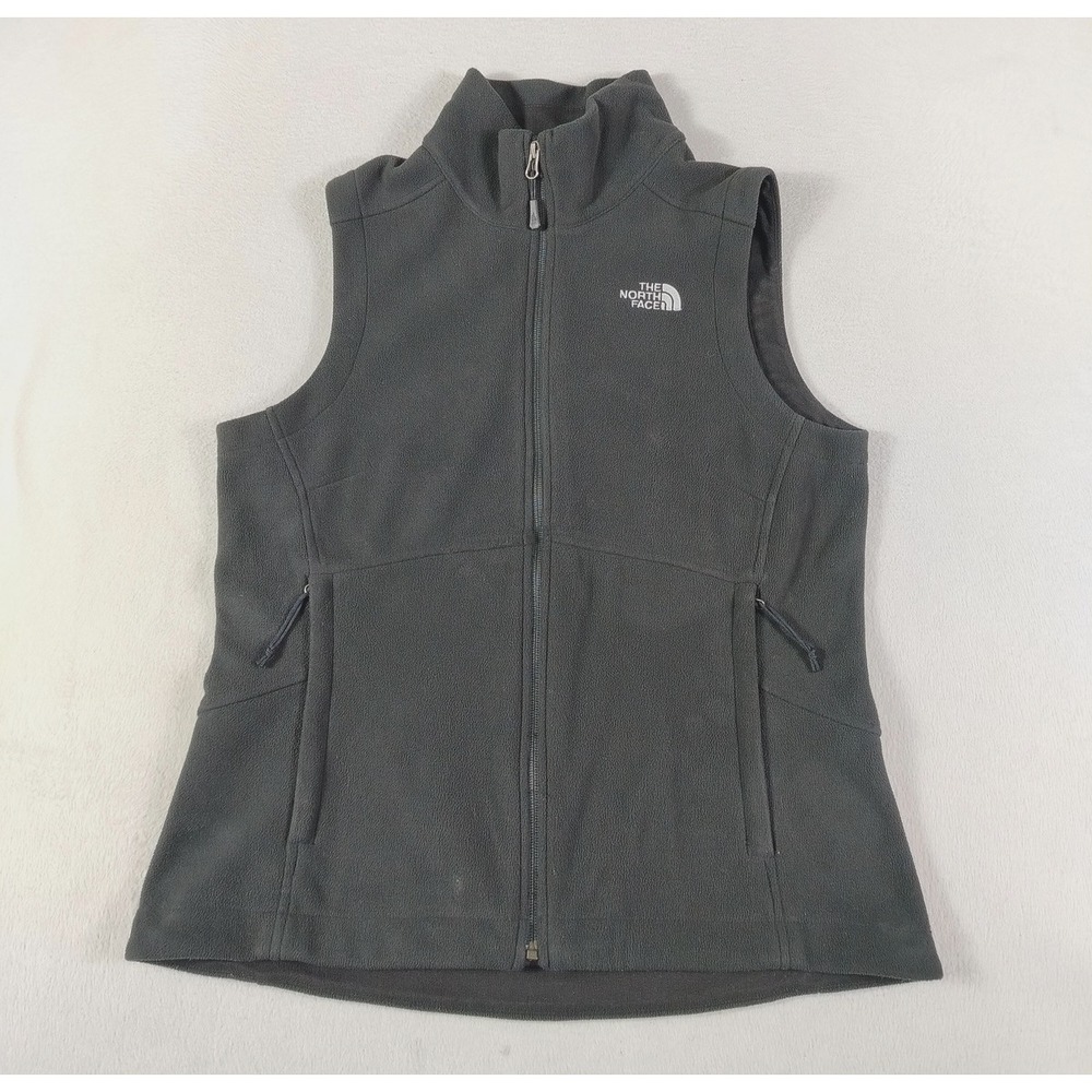 The North Face Fleece Vest Womens Medium Black Full Zip Outdoor Hiking Warm